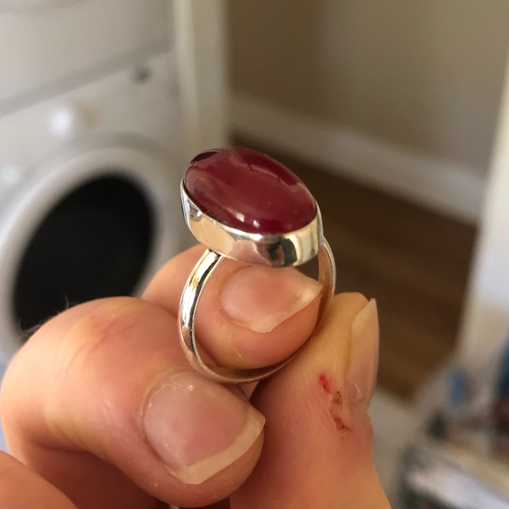 Ruby Red/Pink Ring 925 Sterling Silver Gem